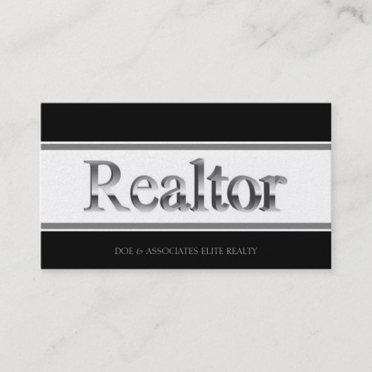 Realtor 3D Stripes Black Golden Visitekaartje (Voorkant)