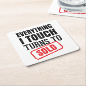 Realtor Agent Vierkante Kartonnen Onderzetter (Schuin)