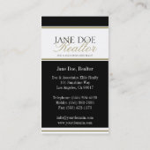 Realtor B/W Gold Script/Border Visitekaartje (Achterkant)