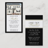 Realtor B/W Photo Gold Script Border Visitekaartje (Voorkant / Achterkant)