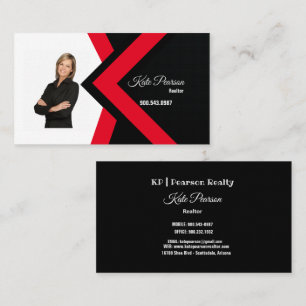 Realtor Black Red White Theme Real Estate Visitekaartje