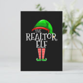 Realtor Elf Group Matching Family Kerstmis Bedankkaart (Staand voorkant)