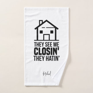Realtor Estate Agent Brag Gag, gepersonaliseerd Handdoek