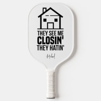 Realtor Estate Agent Brag Gag, gepersonaliseerd Pickleball Paddle