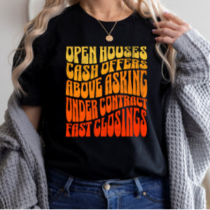Realtor Favorieten Groovy Retro Vastgoed Verkoop T-shirt