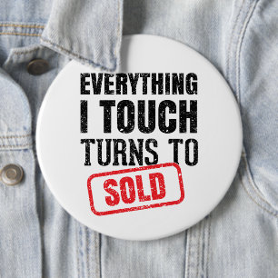 Realtor Funny Mug Visitekaartje Ronde Button 6,0 Cm