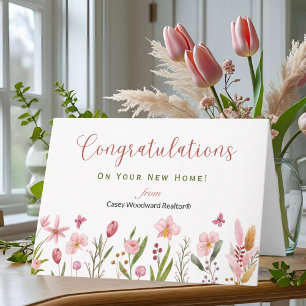 Realtor gefeliciteerd met je nieuwe huis   Bloemen Kaart