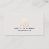 Realtor Gold House Hypotheek Makelaar Minimal Visitekaartje (Voorkant)