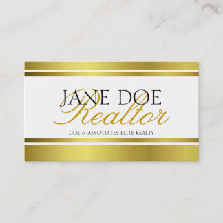 Realtor Gold Metallic Script Visitekaartje