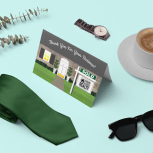 Realtor Grey Brick House Vendu Panneau Carte de re