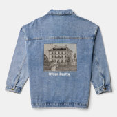 Realtor Home Verkoper Promotie Schetshuis Denim Jacket (Achterkant)