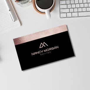 Realtor House Logo Roos Gold Glitter Visitekaartje