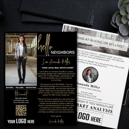 Realtor Introductie Vastgoed Farming Letter Flyer