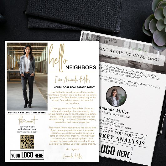 Realtor Introductie Vastgoed Farming Letter Flyer