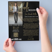 Realtor Introductie Vastgoed Farming Letter Flyer (Hand)