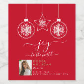 Realtor-kerstcadeaulabel voor wijn wijn etiket (Enkel label)