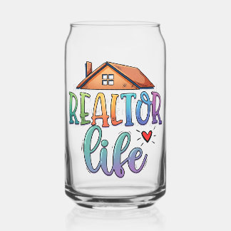 Realtor Leven Gepersonaliseerde Vastgoed Blikvorm Glas