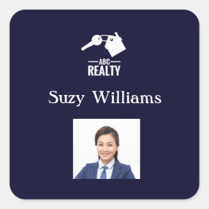Realtor Logo en Photo Square Vierkante Sticker