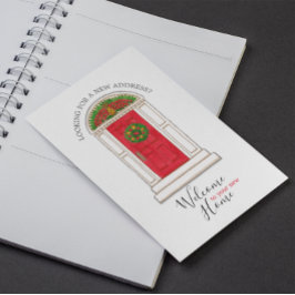 Realtor Marketing Welkom Huis Rode Deur Ananas Aankondigingskaart