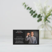 Realtor Modern Zwart met URL QR Code Visitekaartje (Staand voorkant)