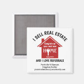 Realtor moderne Je VENDS IMMOBILIER Magnet (Recto/Verso)