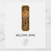 Realtor New Home Gefeliciteerd Housewarming Wijn Etiket (Enkel label)