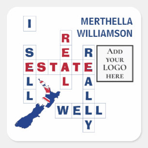 Realtor NEW ZEALAND Logo Real Estate Vierkante Sticker