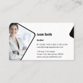 Realtor noir et blanc moderne QR Code Carte de vis (Dos)