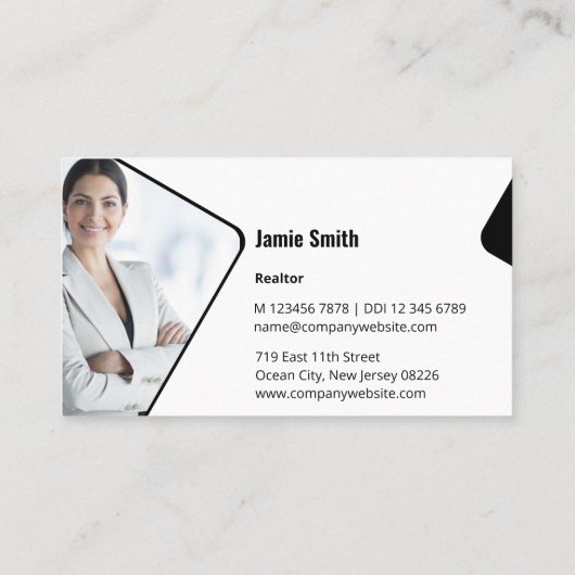 Realtor noir et blanc moderne QR Code Carte de vis (Dos)