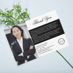 Realtor onroerend goed bedankkaart