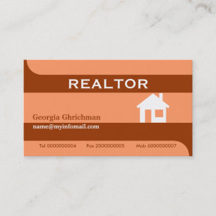 Realtor/Onroerend goed visitekaartjes- koraal Visitekaartje