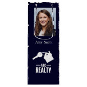 Realtor Photo Navy Logo Wijn Cadeautas (Voorkant)