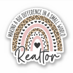 Realtor Rainbow, onroerend goed, makelaarsgeschenk Sticker