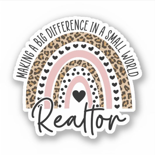 Realtor Rainbow, onroerend goed, makelaarsgeschenk Sticker (Voorkant)