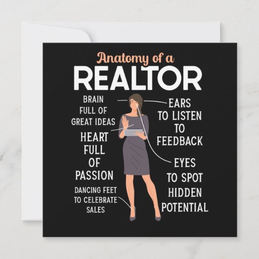Realtor Real Estate Agent Anatomie of a Realtor Cu Kaart (Voorkant)