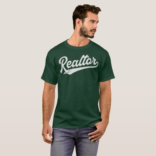 Realtor Real Estate Agent Funny Retro T-shirt (Voorkant volledig)