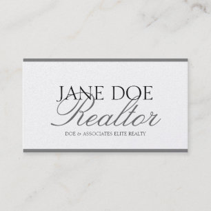 Realtor Real Estate Broker Sales Silver Script Plt Visitekaartje