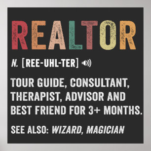Realtor Real Estate Funny Quote Poster