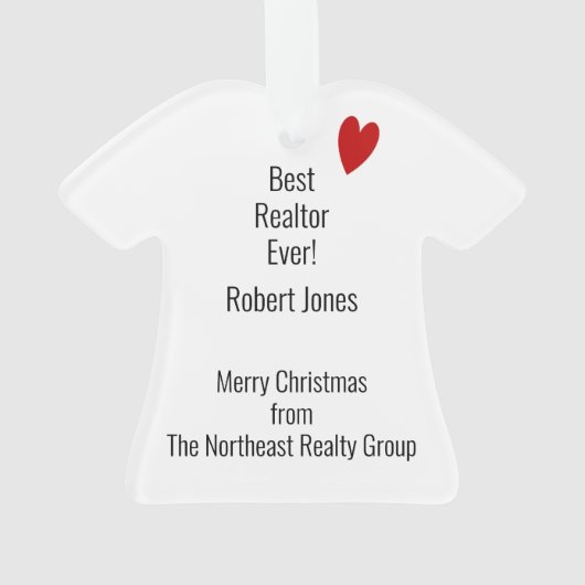 Realtor Red Stropdas verkocht Gepersonaliseerd tek Ornament (achterkant)