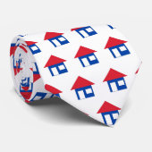 Realtor Red White Blue House Stropdas (Opgerold)
