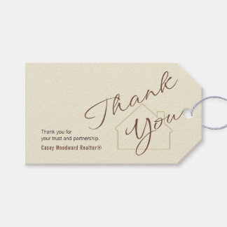 Realtor Thank You | Minimalist Script Gift Tag Cadeaulabel