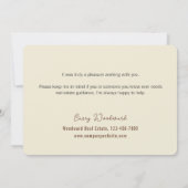 Realtor to Clients | Minimalist Script Thank You  Kaart (Achterkant)