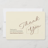 Realtor to Clients | Minimalist Script Thank You  Kaart (Voorkant)