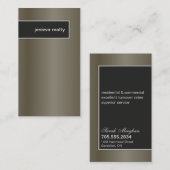 Realtor Visitekaartje Elegant Metallic Pewter (Voorkant / Achterkant)
