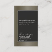 Realtor Visitekaartje Elegant Metallic Pewter (Achterkant)