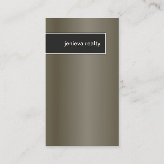 Realtor Visitekaartje Elegant Metallic Pewter (Voorkant)