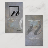 Realtor Visitekaartje Gray Blue Rock Monogram (Voorkant / Achterkant)