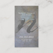 Realtor Visitekaartje Gray Blue Rock Monogram (Achterkant)