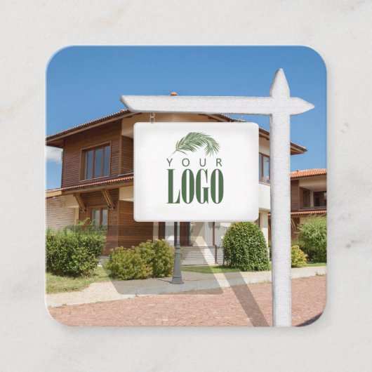 Realtor Voeg uw Logo Photo Custom Visitekaartje to (Voorkant)