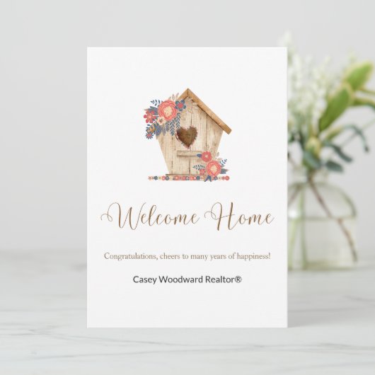 Realtor Welcome Home Persoonlijke Kaart (Staand voorkant)
